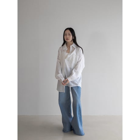 《予約販売》accent stripe sheer shirt/2colors_nb0238