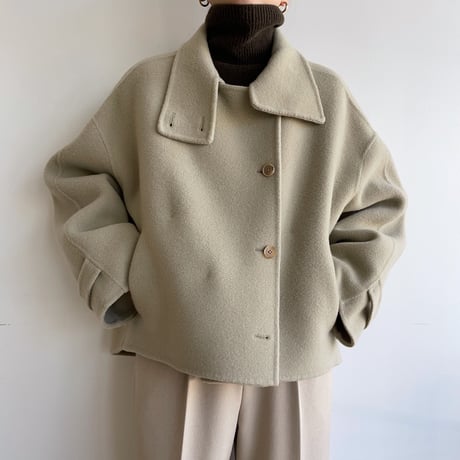 【nokcha original】HAND MADE 4way over half coat/beige_no0242