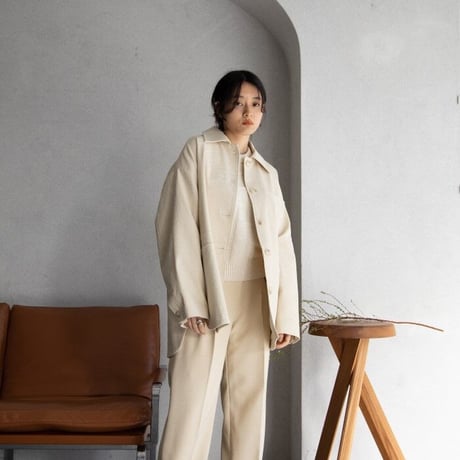 【nokcha original】tuck botan pants/ivory_np0534