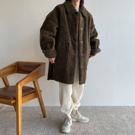 【nokcha original】boa mouton jacket/khaki_no0187