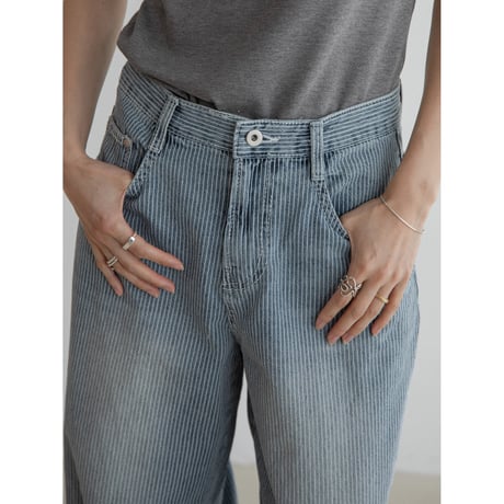 《予約販売》stripe rétro jeans/2colors_nj0136