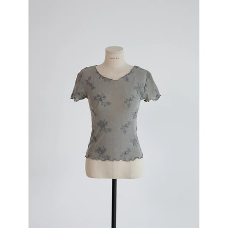 《予約販売》flower pattern sheer tops/2colors_nt2590