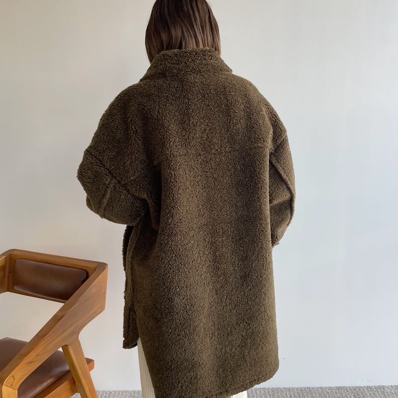 nokcha original】boa mouton jacket/khaki_no0187