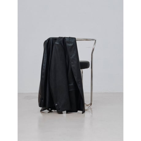 - AUTHENTIC series - double breasted fake leather jacket/black_an0057
