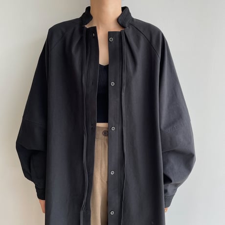 【nokcha original】accent jacquard long shirt/black_nb0081