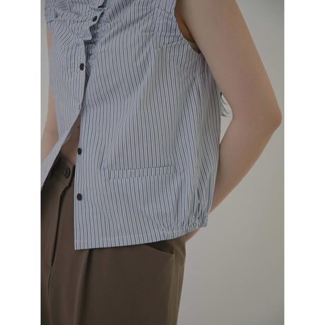 【NOKCHA original】minimal gather blouse/2colors_nb0245