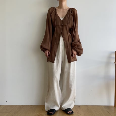 《予約販売》lady sheer blouse/2colors_nb0133