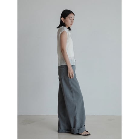 《予約販売》2way zip pleats knit vest_nt2340