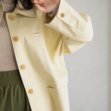 【nokcha original】twill over jacket/light yellow_no0199