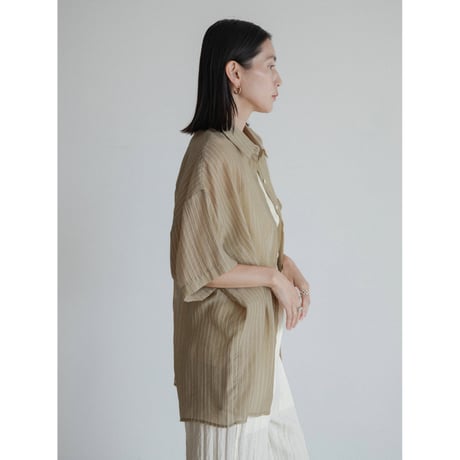《予約販売》stripe mannish sheer shirt/2colors_nb0314