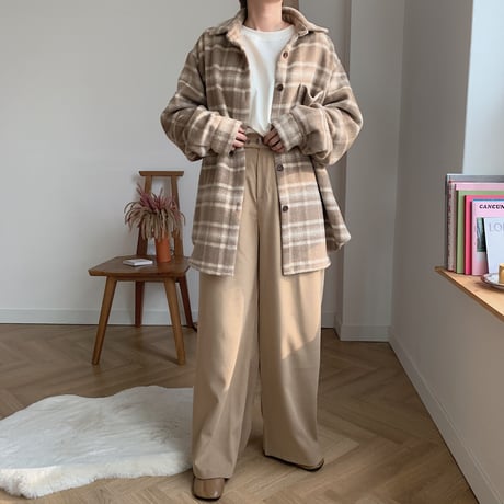 ✳︎予約販売✳︎wool blend check shirt jk_no0042
