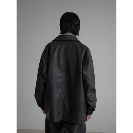 《予約販売》mannish middle leather like jacket/2colors(unisex)_no0397