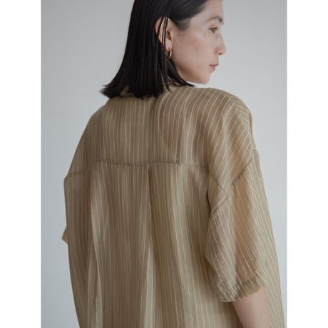 《予約販売》stripe mannish sheer shirt/2colors_nb0314