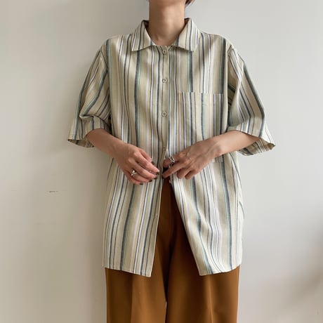 《予約販売》contrast linen shirt_nt1366