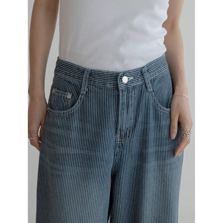 《予約販売》stripe rétro jeans/2colors_nj0136