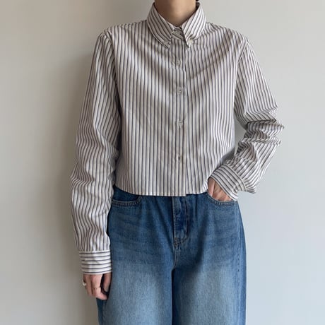 《予約販売》stripe croped shirt/2colors_nb0221