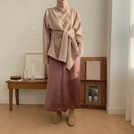 ✳︎予約販売✳︎satin wrap skirt/2colors_ns0022