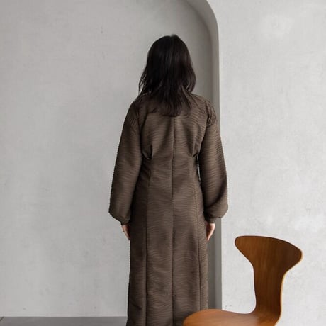 【nokcha original】volume long dress/brown_nd0119