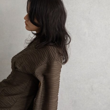 【nokcha original】volume long dress/brown_nd0119