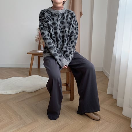 ✳︎予約販売✳︎leopard gray knit_nt0179