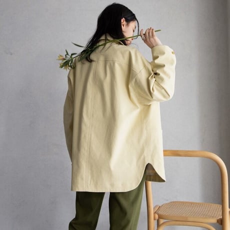 【nokcha original】twill over jacket/light yellow_no0199