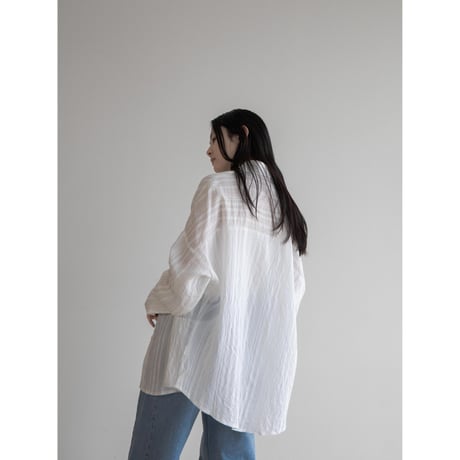 《予約販売》accent stripe sheer shirt/2colors_nb0238
