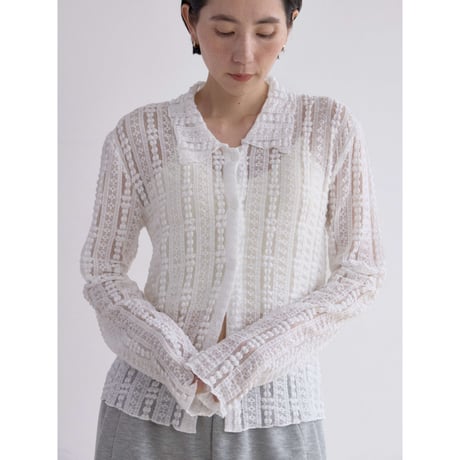 《予約販売》jacquard sheer lady tops/2colors_nt2521