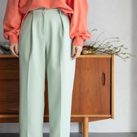 【nokcha original】tuck oval pants/ice mint_np0536