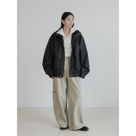 《予約販売》ash fake leather jacket/2colors(unisex)_no0474