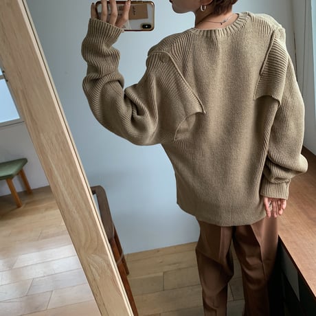 《予約販売》unique shoulder knit/2colors_nt0641