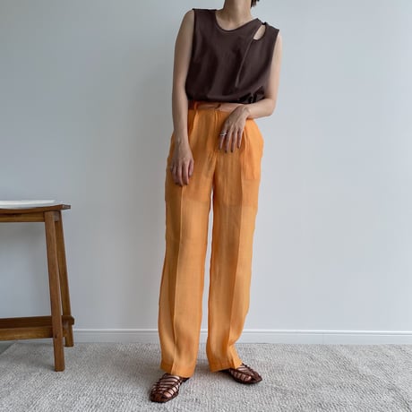 【nokcha original】quality sheer pants/light orange_np0416