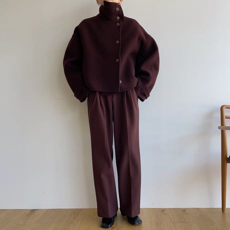 【nokcha original】HAND MADE 4way over half coat/wine_no0243