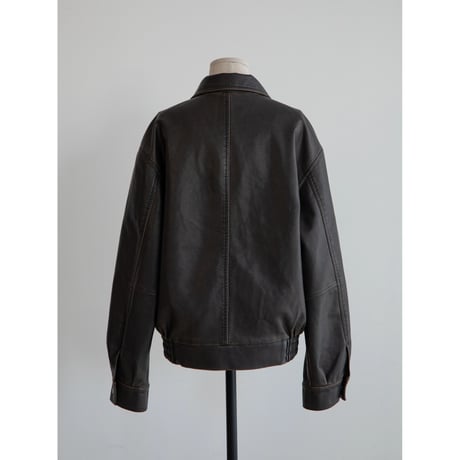 《予約販売》vintage like mannish fake leather jacket/2colors_no0424