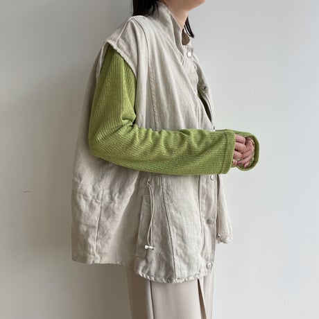 《予約販売》linen military vest_nt1333