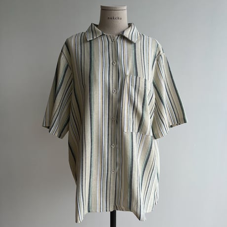 《予約販売》contrast linen shirt_nt1366