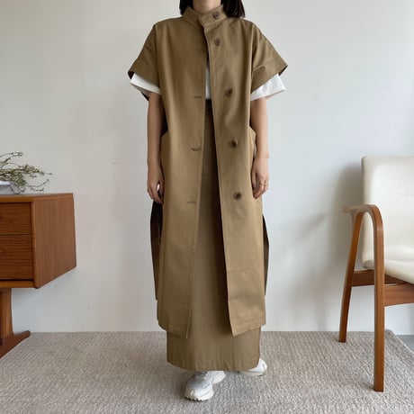 【nokcha original】twill long skirt/beige_ns0064