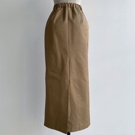 【nokcha original】twill long skirt/beige_ns0064