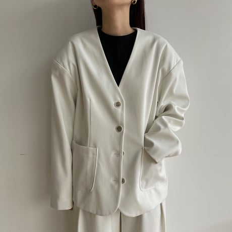 《予約販売》no collar jacket/2colors_no0280