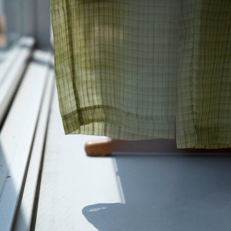 【nokcha original】check sheer pants/light green_np0598