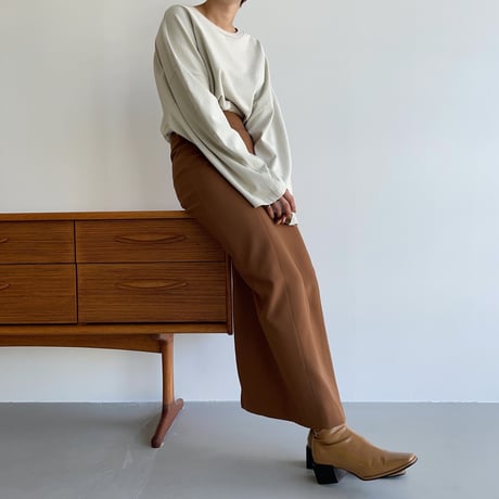 【nokcha original】stitch long skirt/camel brown_ns0059