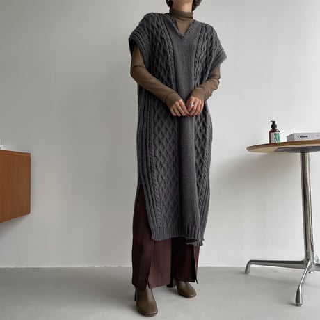《予約販売》long knit vest/2colors_nt1090