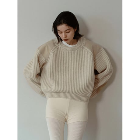 【 5th RESTOCK IVORY 2月3日順次発送】- AUTHENTIC series - vintage like accent knit/3olors_an0048