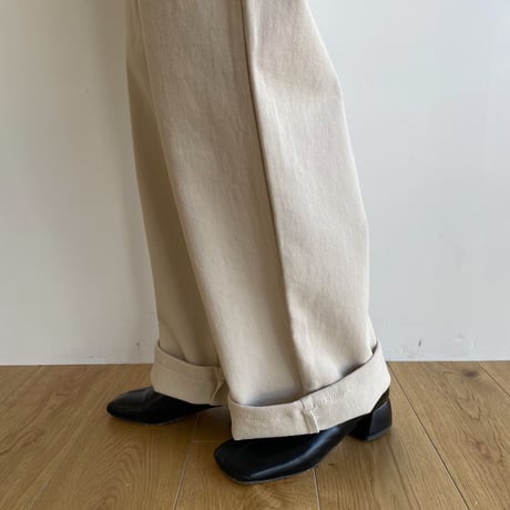 《予約販売》twill tuck wide pants/2colors_np0732