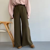 【nokcha original】back slit long pants/deep khaki_np0453