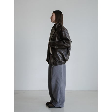 《予約販売》mannish glossy leather like jacket/2colors_no0507