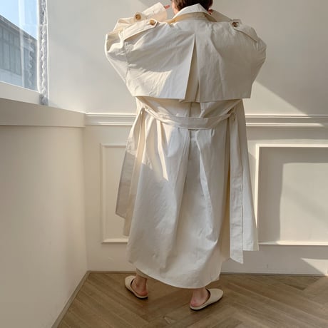 【NOKCHA  original】over trench coat /ivory_no0005