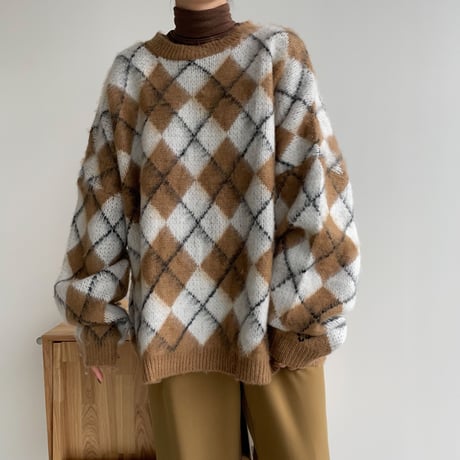 《予約販売》argyle over knit_nt1115