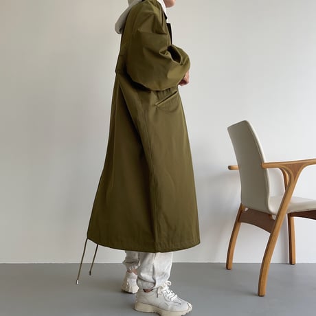 【nokcha original】long coach jacket/khaki_no0166
