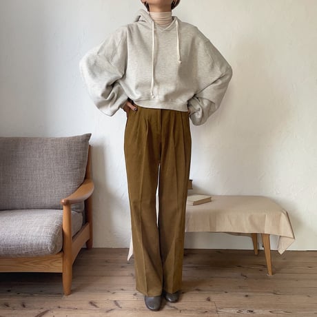 【nokcha original】label hood pullover/oatmeal_nt0724