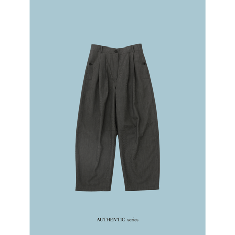 - AUTHENTIC series - accent oval tuck pants_an0055